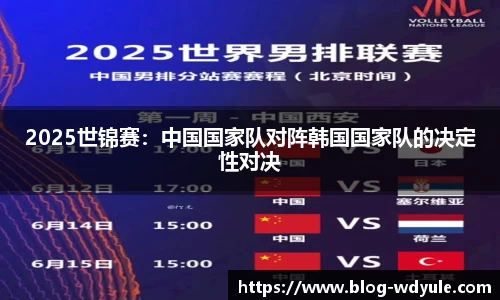 2025世锦赛：中国国家队对阵韩国国家队的决定性对决
